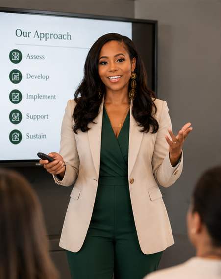 Dominique presenting the consulting approach